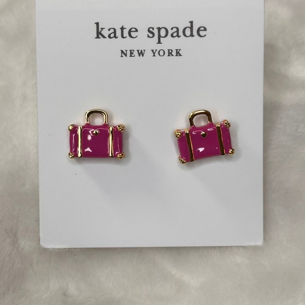 NWOT Kate Spade Away We Go Suitecase Studs